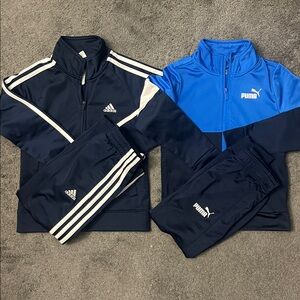 Pair of Adidas and Puma tracksuits, boys size 5